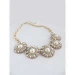 Crystal White Daisy Bauble Stone Necklace